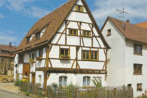 Außenansicht eines Fachwerkhauses