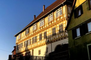 Fachwerkfassade eines historischen Gebäudes