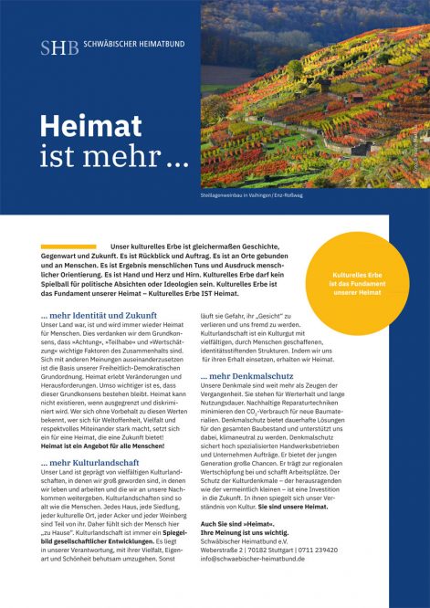 Informationsblatt mit Kombination aus Text und Bild
