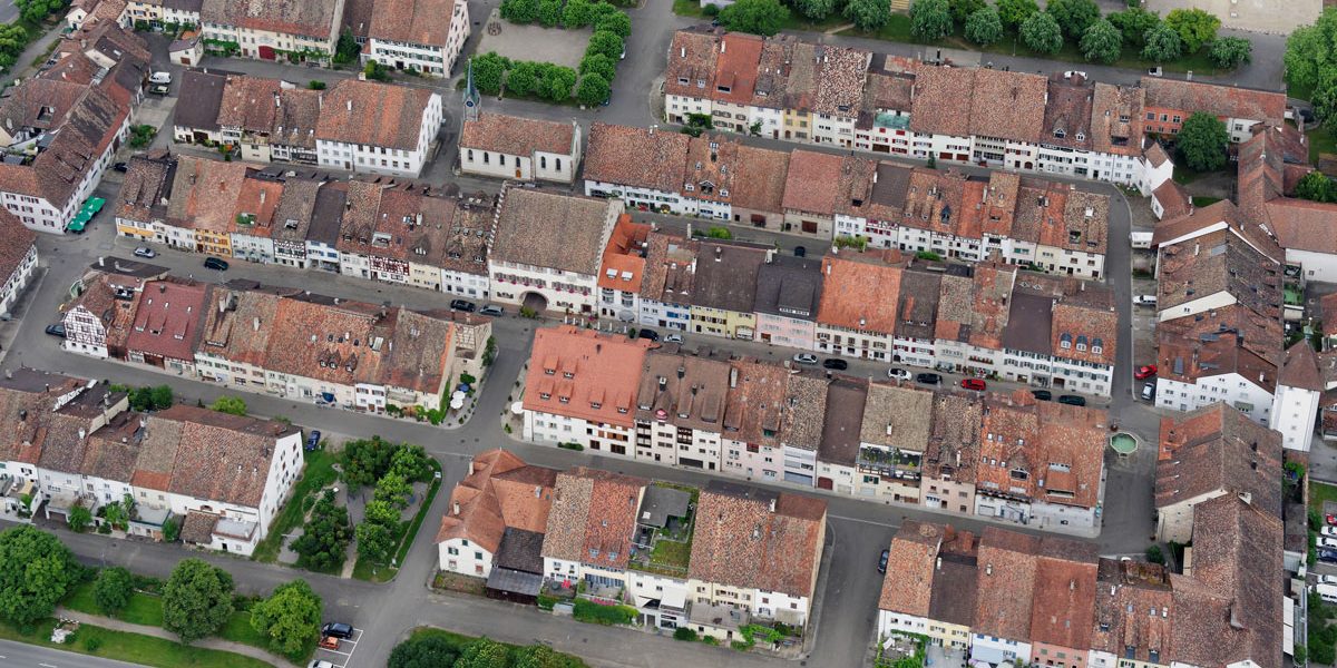 Luftbild einer Siedlung